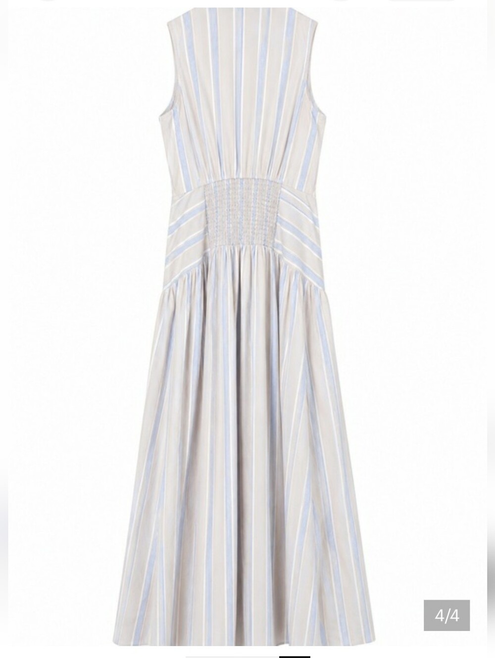 New! Parker Sleeveless Collared Stripe Maxi Dress Y2K Cottagecore Shabby Chic - Picture 4 of 14